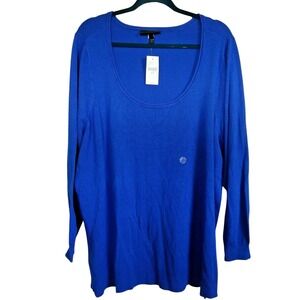 Lane‎ Bryant 26/28 Lightweight Sweater Royal Blue Rayon/Nylon NWT RV $50